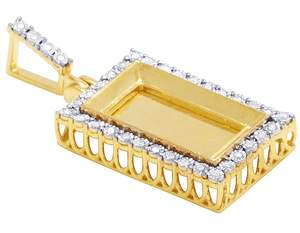 Moda personalizar Moissanite diamante diseño Rectangular S925 colgante de plata joyería encanto para collar de estilo Hip Hop - Product Image 2