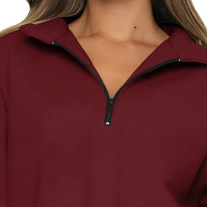 Sweat-shirt à demi-zip oversize pour femme, manches longues, décontracté, de haute qualité - Product Image 4