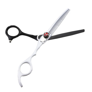 Tijeras de corte de pelo de salón de peluquería con revestimiento negro azabache de acero inoxidable profesional de alta calidad - Product Image 5