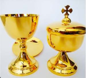 Cáliz de Metal clásico para la Iglesia en casa, producto redondo de vino, Color dorado y plateado, suministro de artículos góticos martillados - Product Image 6