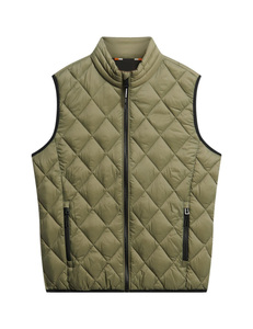 เสื้อกั๊กผู้ชายผ้าฝ้ายน้ำหนักเบาบุใยสังเคราะห์แบบไม่มีแขนสำหรับฤดูหนาว ใส่ทำงานกลางแจ้ง อุ่นสบาย ระบายอากาศได้ดี กันลม - Product Image 4