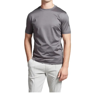 2025 Premium <b>Men's</b> Fitness T-Shirts Double Mercerized Cotton Round Neck Tees Soft & Shiny Blank Shirts OEM Custom Wholesale - Product Image 6