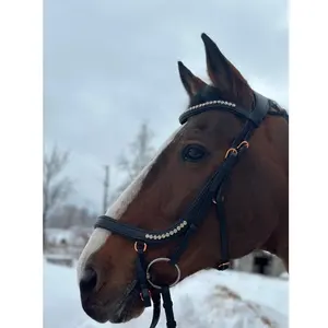 Freio de couro para equitação, freio de couro puro durável, freio de corrida de cavalos de couro puro de boa qualidade por atacado