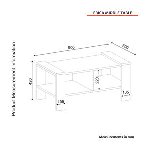 Turkiye Best-seller de table basse Erica au design moderne et de luxe exclusif Panneau en aggloméré blanc-noyer - Product Image 6