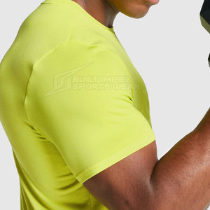 Breathable Solid Short Sleeve <b>Neck</b> Lightweight <b>High</b> Quality Gym <b>T</b> <b>Shirt</b> for Men Daily Exercise Active Training Quick Dry - Product Image 6