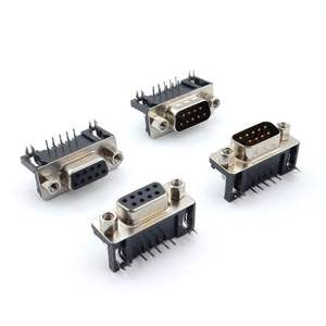 DB9 连接器 DR9 母头插板 母头水平孔 <span class=keywords><strong>DR</strong></span>-9S 90 度弯针/串口 DB9 母头 RS232 9 针公头 - Product Image 3