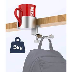 Organisateur de manteau 2-en-1 pour femme HPS01-9A avec support pour tasse et écouteurs et pince de bureau - Product Image 4