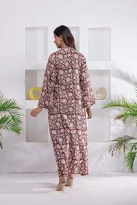 Women's 2025 Summer Casual Dress Short Sleeve Cotton Frocks with <b>Printed</b> Silhouette Natural Waistline Adult Size - Product Image 2