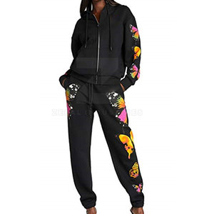 ชุดวอร์มผู้หญิงผ้าฝ้าย100% มีฮู้ดเป็นมิตรต่อสิ่งแวดล้อมชุดวิ่งจ๊อกกิ้งเสื้อแขนยาวดีไซน์ล่าสุด - Product Image 1