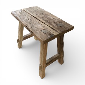 Tabouret en bois de teck recyclé japonais, ancien, petit banc multifonctionnel, meubles pour chambre à coucher, appartement, salon - Product Image 3