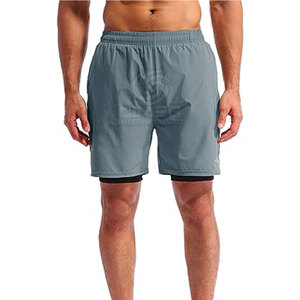 Short de sport pour homme sur mesure, été, course à pied, logo personnalisé, teinture unie, 100% polyester, décontracté, séchage rapide, respirant, taille élastique - Product Image 2