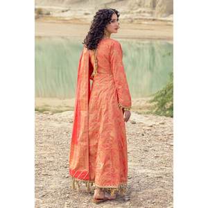 ชุดผ้าลอนพิมพ์ลายทองและเคลือบเงาแบบ 3 ชิ้น ไม่เย็บติดกัน พร้อมตกแต่งกระดุม รุ่น CL-52358-B - Product Image 3