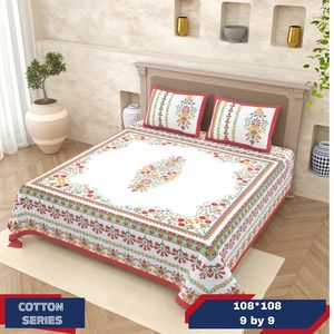 Draps de lit en coton 100% pour lit double King Size avec taies d'oreiller, design brise parfumée française, coton à fibres longues, taille King Queen - Product Image 4