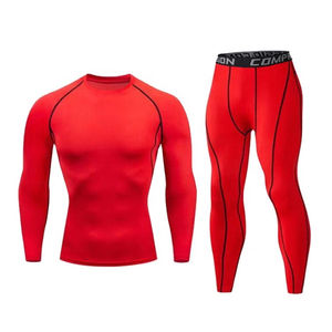 Conjunto de Ropa Deportiva de Secado Rápido para Hombre, Camiseta de Compresión y Pantalones para Gimnasio, Traje de Compresión para Fisicoculturismo - Product Image 1