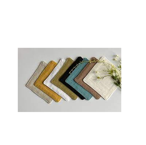 Posavasos DE PIEDRA DE LINO DE DISEÑO Y alfombrilla y almohadillas para el hogar restaurante boda posavasos festoneado de lino blanco con venta - Product Image 3