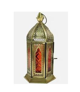 Linterna marroquí Soporte de luz de té de metal Jardín decorativo y dormitorio Linterna de hierro - Product Image 1