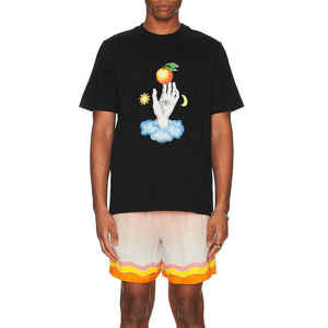 T-shirts unisexe en coton épais T-shirt d'été vintage surdimensionné pour hommes avec logo brodé personnalisé sérigraphie 100% polyester - Product Image 2