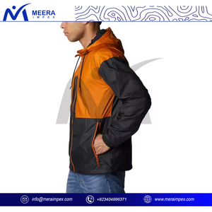 <b>Men's</b> Custom <b>Lightweight</b> Windbreaker <b>Jacket</b> for Winter Sports Breathable Athletic Design with Stand Zipper Front Logo Placement - Product Image 4