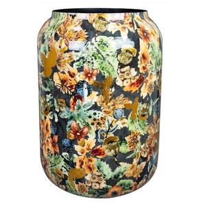 Maceta redonda de hierro hecha a mano, calcomanía con acabado esmaltado personalizado para decoración del suelo del jardín del hogar, hecha de Metal de aluminio - Product Image 6