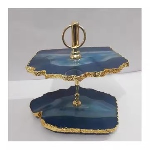 Elegant Resin Cake Stand for Weddings and Special Occasions. Handcrafted Resin Cake Stand with Beautiful Marble Design - Product Image 3