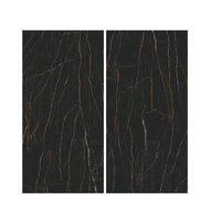 2023 grandes dalles de carreaux muraux vague noir 1600*3200*12mm carreaux de dalle émaillée polie en porcelaine pour fond de vie finition brillante