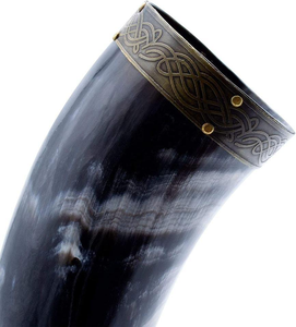 Cuerno de bebida medieval vikingo natural hecho a mano 100%, estilo religioso, cerveza económica, cuerno para beber por artesanía de media luna - Product Image 2