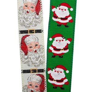 Santa Printed Christmas Wired Ribbon - Product Image 3