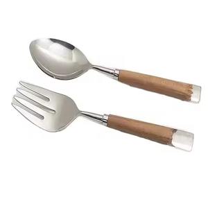 Estilo de lujo Mejor acabado Acero inoxidable Arroz Servidor de ensalada para el hogar Mango de buena calidad Cuchara de metal Cuchara para servir - Product Image 3