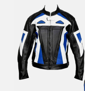 Chaquetas de moto transpirables personalizadas de cuero genuino con paneles samtex de cuatro vías - Product Image 1