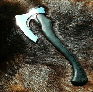 Hacha profesional personalizada de alta calidad, servicio OEM y ODM, hacha de acero inoxidable forjada a mano, Funda de cuero, mango de madera - Product Image 4