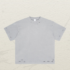 T-shirt uni pour homme 220gsm 100% coton tricoté surdimensionné durable respirant imprimé décontracté - Product Image 3