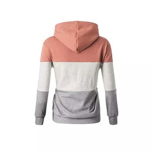 Vente en gros, polaire 100% coton de haute qualité, bloc de couleur, gym, fitness, femmes, logo, broderie, imprimé, pull à capuche - Product Image 6