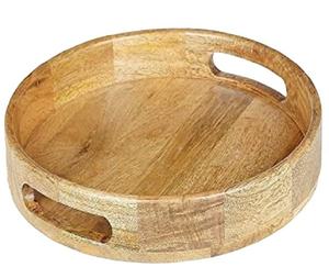 Bandeja de madera hecha de madera de acacia Bandeja decorativa para cocina Comedor Mesa Bandeja de madera para servir - Product Image 1