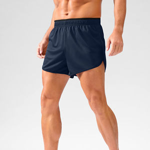 Pantalones cortos deportivos para gimnasio para hombre, tejido de punto transpirable de alta calidad, patrón sólido, bolsillos personalizables, venta al por mayor - Product Image 2