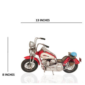 Red Harley-Davidson Motocicleta Metal Hecho a mano 33Lx15.2Wx20.3H cm Pantalla para Home Office RV - Product Image 5
