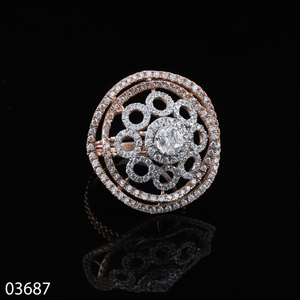 D'VINS JEWELS Rose Gold Lab Grown Diamond Cluster <b>Ring</b> Women Wedding Anniversary <b>Statement</b> Trendy Engagement Gift - Product Image 6