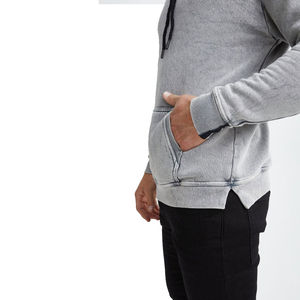 Pulls à capuche personnalisables délavés à l'acide pour hommes 100% coton Hiver Motif solide Meilleur design Tissu français avec différentes couleurs - Product Image 3