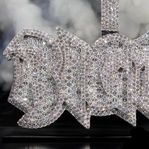 Men's Unique Moissanite Diamond Rapper <b>Letter</b> Custom Name Pendant Hip Hop Style Pendants & <b>Charms</b> 925 Sterling Silver - Product Image 4