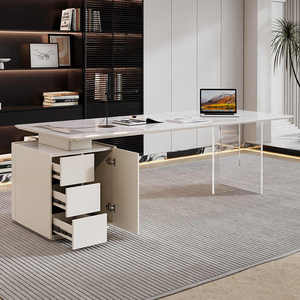 Роскошный дизайн, офисная мебель, офисный современный L-образный стол, компьютерный спеченный камень, офисный стол для дома и офиса - Product Image 4