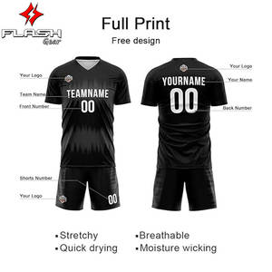 Vente en gros de maillots de football en polyester à sublimation, vêtements de football personnalisés pour hommes, uniformes d'équipe respirants avec logo, allumettes, entraînement - Product Image 4