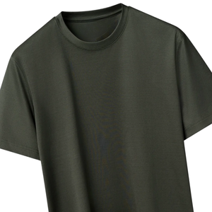 Camiseta Verde Lisa Premium, Logotipo Personalizado, Algodón de Alta Calidad, Cuello Redondo, Unisex, Manga Corta, Fabricante OEM, Venta al por Mayor, Lisa - Product Image 3