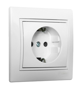 Presa 2P+E con serranda bianca, serie Europa (Solera ERP60U) - Product Image 1