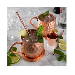 Le dernier modèle de tasse en cuivre Hammer Point Moscow Mule avec poignée dorée 14oz Moscow Mule Mugs du fournisseur indien - Product Image 3