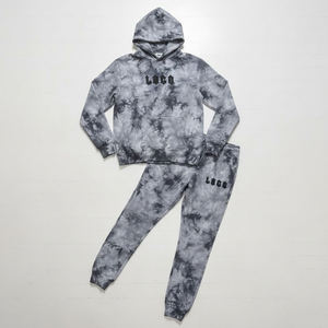 Conjunto de Sudadera con Capucha y Pantalones Deportivos con Lavado Ácido Personalizado, Ropa Deportiva Unisex de Peso Pesado con Logotipo Estampado, Perfecto para Ropa Informal - Product Image 3