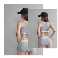 Ensembles de lingerie sexy pour femmes, soutien-gorge et culotte string taille mi-haute, couleur unie, 2 pièces, respirants, sans couture, tricotés, écologiques