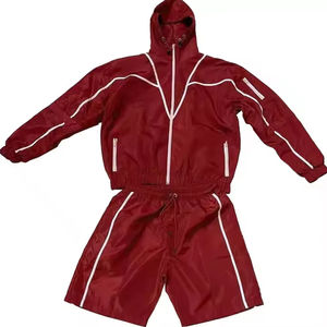 2025 Unisex Nylon Shorts Set Custom Made <b>Men</b> Set Zip up Polyester Nylon Two Piece Windbreaker Short Set <b>Men</b> <b>Sweat</b> <b>suit</b> OEM - Product Image 3