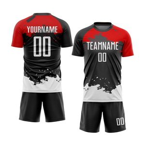 Ensemble de maillot et short de football imprimé, nouveau style, dernier design, qualité supérieure, 100% polyester, uniforme de football personnalisable pour la vente en ligne - Product Image 1