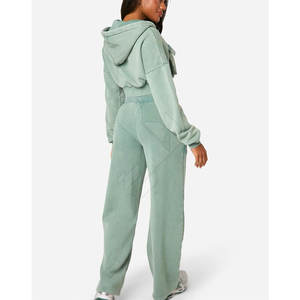 Gran oferta de chándal personalizado de lana lavado con ácido para mujer, recién llegado, chándales personalizados de material de algodón informales más vendidos - Product Image 6