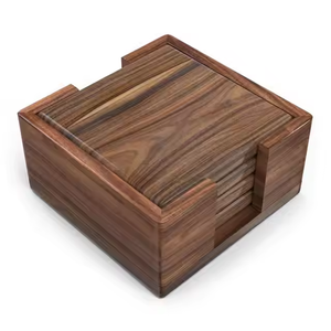 ชุดจานรองแก้วทำด้วยมือและไม้ก๊อกจานรองแก้วไม้ธรรมชาติโดยงานฝีมือเสี้ยว - Product Image 2