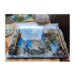 Plateau en résine de qualité supérieure motif coloré élégant parfait pour table à manger table basse ou style de service festif - Product Image 6